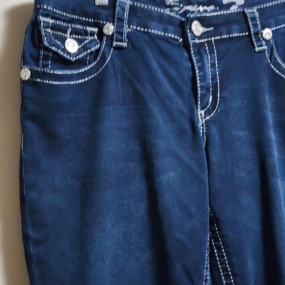 Seven 7 skinny streched jeans pockets rhinestones size 12 - Picture 4 of 8